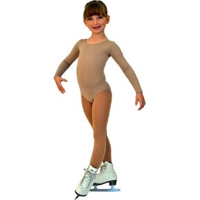 Chloe Noel Figure Skating Neutral Bodywear Long Sleeved Leotard BL02 in Kuwait
