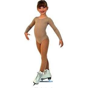 Chloe Noel Figure Skating Neutral Bodywear Long Sleeved Leotard BL02