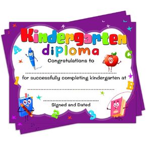 FaCraft 36PCS Kindergarten Diploma Colorful Kindergarten Certificates for Kids Kindergarten Graduation Award Certificate Preschool Classroom Activities Certificate for Kids Students Teachers Supplies