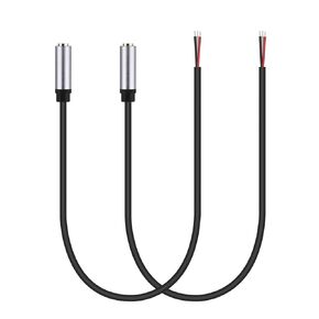 2-Pack Replacement 3.5mm Female Jack to Bare Wire Open End TRS 3 Pole Stereo 1/8" 3.5mm Jack Plug Connector Audio Cable for Headphone Headset Earphone Cable Repair