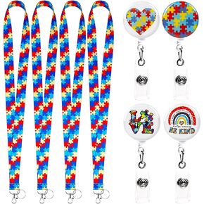 World Autism Awareness Day,Autism Awareness Badge Reel,Autism Lanyard,Autism Lanyards for ID Badges,Autism Awareness Bulk Items,Autism Awareness Gifts,Autism Retractable Badge,Autism Badge Lanyard