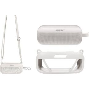 GETGEAR Case for Bose SoundLink Flex Bluetooth Portable Speaker by getgear, mesh Pocket for Charger Cord, Detachable Wrist Strap (Black)