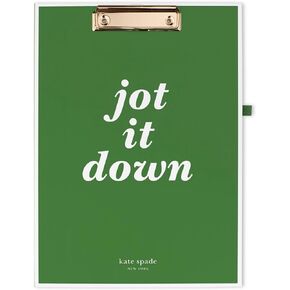 Kate Spade New York Clipboard Folio with Low Profile Clip, Professional Padfolio Includes Lined Notepad, Pen Loop, and Pocket (Jot it Down)