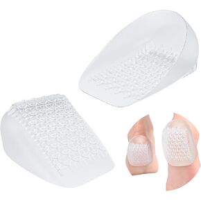 Silicone Heel Cups 2 Pairs, Heel Cups for Heel Pain Relief, Gel Heel Cup for Active Feet Relief & Comfort, Plantar Fasciitis & Bursitis Support with Shock Absorption Pattern & Balanced Pressure