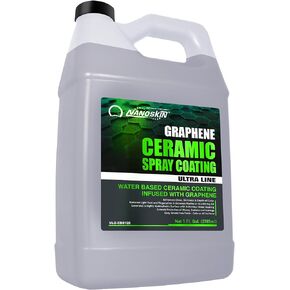 Nanoskin Graphene Ceramic Spray Coating 1 Gallon – Water Based Super Hydrophobic Spray Substitutes Car Waxes, Paint Sealant, Top Coat Polymer | Apply After Car Wash, Clay Bar, Car Polisher Buffer
