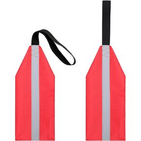 Kayak Safety Flag-2 Packs Included, Kayak Safety Red Flag With Black Webbing&Reflective Strip Warning Flag Boat Safety Flag for Kayak Accessory Kits Travel Flag for Canoes, Kayaks, Boats, Trucks, Cars