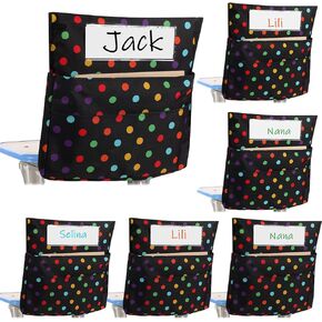 6 Pcs Grouping Chair Pockets 16.34 x 14.96 Inches Seat Storage Pockets for Classroom Chairs Seat Storage Organizer Pocket Chair Organizer with 2 Large Pockets for Students Classrooms Supplies