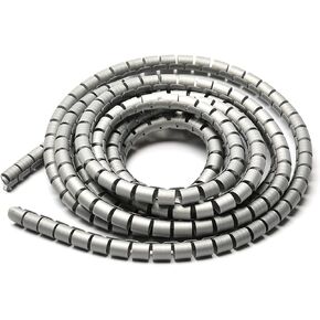 Othmro 9FT PE Spiral Cable Wraps 0.39-0.47in Dia Polyethylene Expandable Abrasion Protector Wire Sleeves Spiral Wire Wrap Tubes PC Manage Cables for Computer Electrical Wire Organizer Sleeve Gray