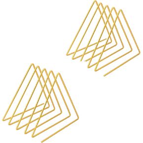 2Pcs Book Holder File Holder Stand Magazine Rack File Organizer, Metal Wire Desktop Book Organizer Bookshelf Rack,Adjustable Triangle Display Rack for Decoration Home Office- 4 Slots Gold
