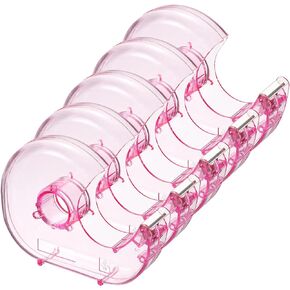 PATIKIL Tape Dispenser, 5 Pack Plastic Refillable Double-Side Handheld Tapes Cutter Holder for Home Office, Black