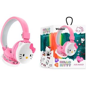 Wireless Headset Kids Headphones Cute Earphones Bluetooth Headset Headphone for Boys Girls, canceling Noise with mic. Audífonos para niños y niñas con microfono (Hello Kitty, Pink)