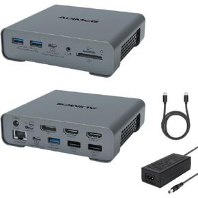 USB C Docking Station Triple Monitor,16 in 1 Laptop Docking Station with Dual HDMI,DP 4K@60Hz Dock,10Gbps USB A/C Port,Ethernet,Audio/Mic,SD/TF,65W AC Power Adapter for Lenovo/Dell/HP/MacBook Laptops