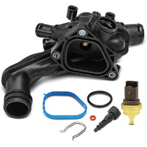 A-Premium Engine Coolant Thermostat and Housing Assembly W/Sensors - Compatible with Mini Cooper 2007-2013, Cooper Countryman 2011-2013 - DOHC, 4Cyl 1.6L - Replace# 11537534521, 11538699290, 902-812