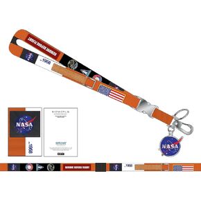 Bioworld Orange Suit Up NASA Lanyard with NASA Logo Keychain