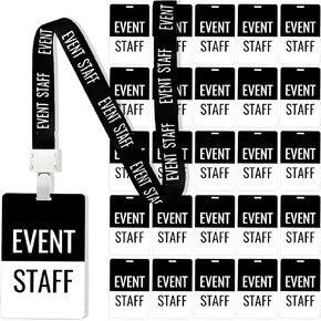 25 Sets VIP Badge Lanyards with Plastic VIP Pass Cards, VIP Lanyards, Black Breakaway Lanyard, PVC VIP Cards for Backstage School Concert Party Birthday Gaming