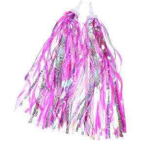 Kids Children Scooter Streamers Bike Handlebar Colourful Streamers Pom-pom Pair Bicycle Grips Sparkle Tassel Ribbon Baby Carrier Accessories for Girls Boys