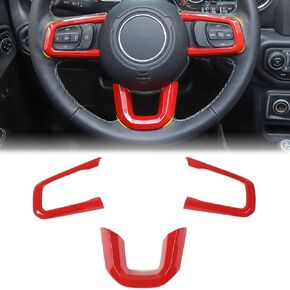 أغطية عجلة القيادة CheroCar JL JT من ألياف الكربون المحببة لسيارة 2018-2021 Jeep Wrangler JL، لسيارة 2020-2021Jeep Gladiator JT، ملحقات داخلية، 3 عبوات...