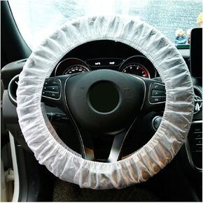 Ziciner 50 PCS Disposable Steering Wheel Cover, Universal Non-Woven Car Steering Wheel Protectors with Elastic Trims, Perfect for Automotive Service Oil Changes Body Shops (Style1-50PCS) in Kuwait