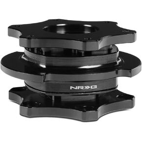 NRG Innovations NRG-SRK-R200BK-BK SRK-R200BK-BK SFI 42.1/6- Bolt Steering Wheel Quick Release Adapter, Black
