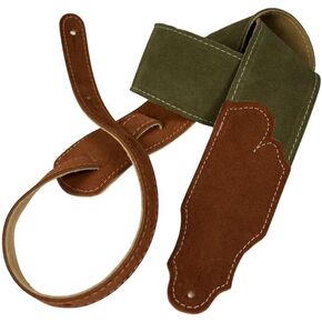 2.5" Original Suede with Suede Backing and Rust End Tab Guitar Strap in Kuwait