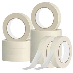 Masking Tape 1 inch Wide, 12 Rolls General Purpose Masking Tape Bulk for Painting, Labeling, Art, Office, Home, Craft, 1 Inch x 55 Yards x 12 Rolls, 660 Yards in Total