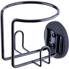 Magnetic Cup Holder with 2 Screws Mount, Rubber Covered Bus Tractor Cup Holder, Magnet Cup Holder for Bottle Drink, Black Pack of 1