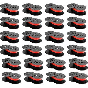 HALLOLUX 24 حزمة بديلة لشريط حاسبة GR24 GR24BR Universal Twin Spool Calculator مع Nukote BR80c، Sharp El 1197 P III، Porelon 11216، Dataproducts R3027 (أسود/أحمر، مختومة بشكل فردي) in Kuwait
