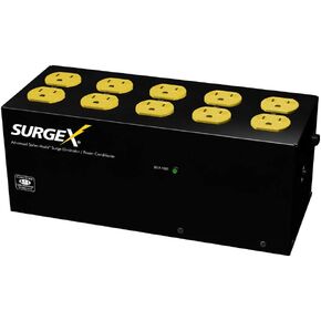 SurgeX SA-1810 Standalone Surge Eliminator - 120 Volt/15 Amp - Advanced Series Mode Surge Protector and EMI/RFI Noise Filter - 10 Outlets