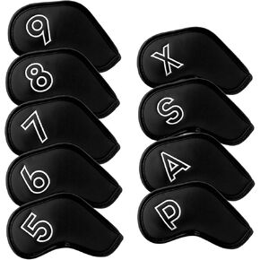 Montela Golf Iron Covers,Golf Iron Head Covers Leather Golf Iron Covers Set 9pcs Golf Iron Headcovers,Golf Club Head Covers for Iron Club Fit All Brands Titleist,Callaway,Taylormade in Kuwait