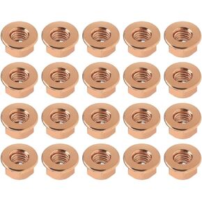 SING F LTD 20Pcs M10 Exhaust Manifold Hex Nuts Copper Plated Hex Self Locking Nut With Flange 18301737774 Car Replacement Parts