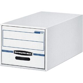 Bankers Box 6 Pack STOR/Drawer Steel Plus Basic Space Saving Filing Cabinet, Stacks 2 High, Legal, White/Blue