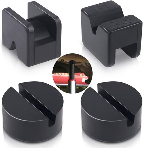 Swpeet 4 Pack 2 Types Sparta Floor Jack Pad Adapter for Jack Stand 2-4 ton Universal Rubber Sparta Floor Slotted Frame Rail Pinch Welds Protector in Saudi Arabia