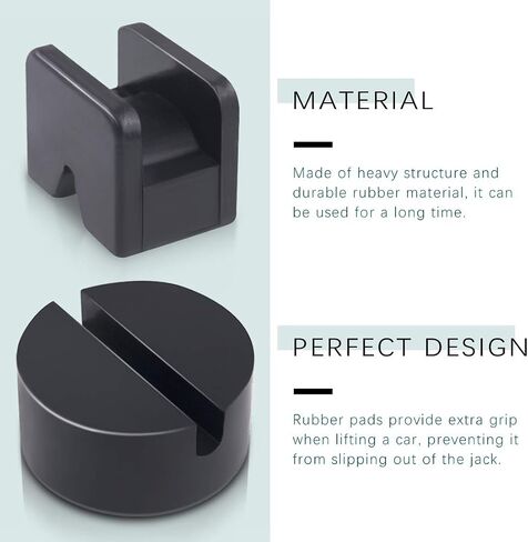 Swpeet 4 Pack 2 Types Sparta Floor Jack Pad Adapter for Jack Stand 2-4 ton Universal Rubber Sparta Floor Slotted Frame Rail Pinch Welds Protector in Saudi Arabia