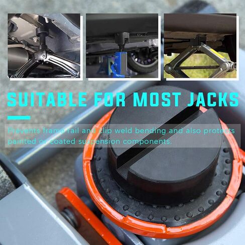 Swpeet 4 Pack 2 Types Sparta Floor Jack Pad Adapter for Jack Stand 2-4 ton Universal Rubber Sparta Floor Slotted Frame Rail Pinch Welds Protector in Saudi Arabia