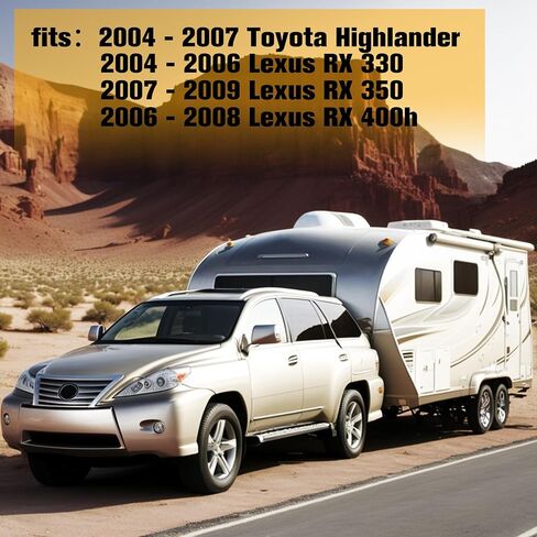 وصلة مقطورة من الفئة 3 متوافقة مع تويوتا هايلاندر 2004-2007، لكزس RX 330، لكزس RX 350، لكزس RX 400h، جهاز استقبال 2 بوصة، وصلات سحب خلفية مطلية باللون الأسود in Kuwait