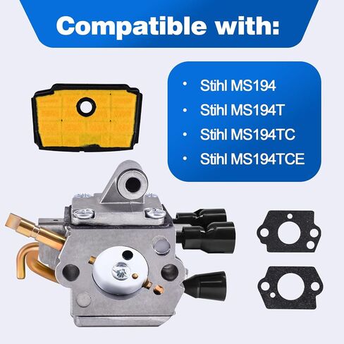 Carburetor Carb Rebuild Kit Fits for Stihl MS194 MS194T Chainsaw Air Filter Spark Plug Replace# 1137-120-0621 in Saudi Arabia