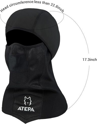 ATEPA بالاكلافا قناع التزلج الحراري الشتاء قناع الوجه للطقس البارد الشتاء التزلج على الجليد الدراجات النارية الجليد الصيد يندبروف قناع الوجه للتزلج للرجال النساء الأسود in Kuwait