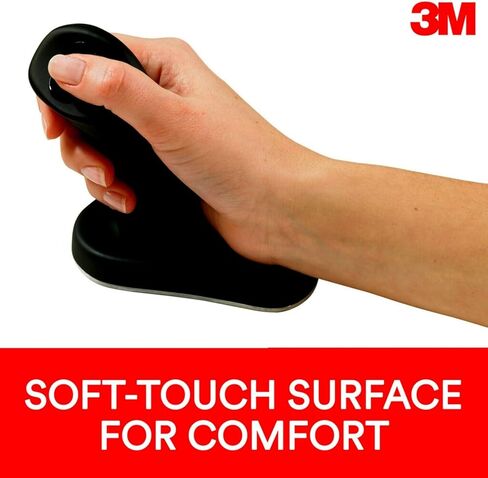 ماوس ضوئي لاسلكي مريح 3M، تصميم بمقبض عمودي حاصل على براءة اختراع يبقي يدك ومعصمك في زاوية محايدة من أجل الراحة، توافق USB والتشغيل، حجم صغير، أسود (EM550GPS) in Kuwait