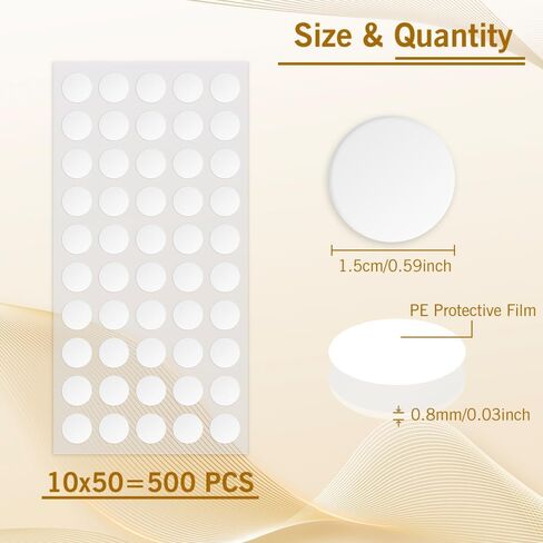 Clear Sticky Tack,Poster Putty,Round Acrylic No Trace Sticky Putty Waterproof Round Stickers for Balloons, Envelopes, Notes, Photos, etc(6mm, 500Pcs) in Saudi Arabia