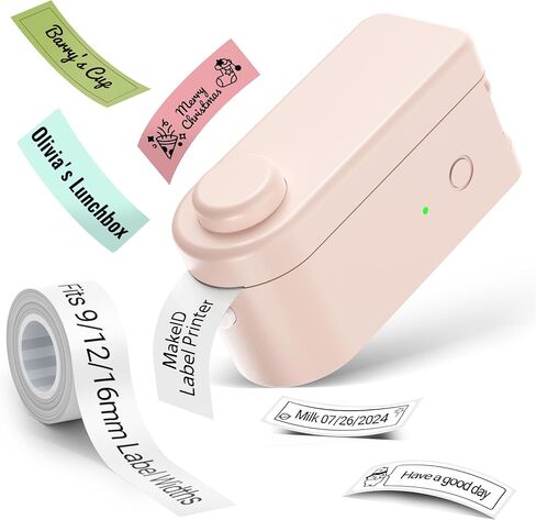 Makeid Label Makers, L1 Label Maker Machine, Portable Wireless Sticker Label Makers for Home, School, Office Use, Rechargeable Thermal Printer with Multiple Fonts, Templates - Beige, 203dpi in Saudi Arabia