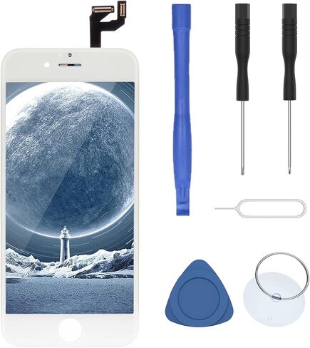 لشاشة عرض رقمية LCD مقاس 5.5 بوصة لهاتف iPhone 6s Plus باللون الأبيض، مجموعة استبدال كاملة للإطار مع أدوات إصلاح in Kuwait