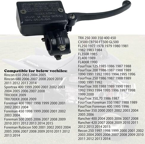 أسطوانة الفرامل الرئيسية للدراجة النارية 7/8 بوصة، تناسب Hon-da TRX 250 300 350 400 450 CB750 FT500 GL500 FL250 1977-1985 فورمان فورتراكس رانشر ريكون رينكون سبورتراكس in Kuwait