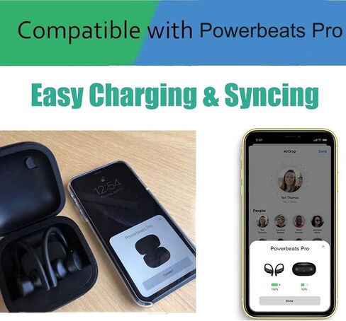حافظة شحن بديلة متوافقة مع Powerbeats Pro، وLopnord for Beat Pro مع زر مزامنة بلوتوث (لا تشمل سماعات Power Beats Earbuds) مع بطارية مدمجة 700 مللي أمبير في الساعة (أسود) in Saudi Arabia