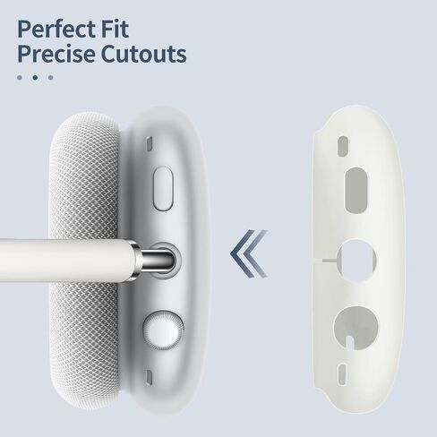 غطاء حافظة من السيليكون من FINTIE لسماعات AirPods Max، غطاء أكواب أذن مضاد للخدش وغطاء رأس لـ AirPods Max، ملحقات واقي الجلد لـ AirPods Max (أسود) in Kuwait