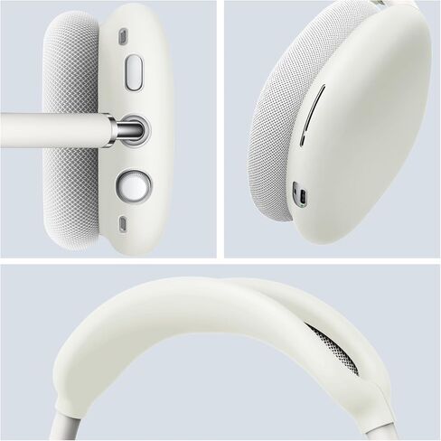 غطاء حافظة من السيليكون من FINTIE لسماعات AirPods Max، غطاء أكواب أذن مضاد للخدش وغطاء رأس لـ AirPods Max، ملحقات واقي الجلد لـ AirPods Max (أسود) in Kuwait