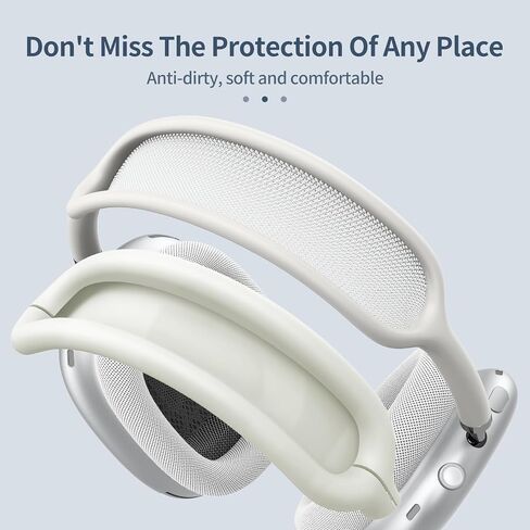غطاء حافظة من السيليكون من FINTIE لسماعات AirPods Max، غطاء أكواب أذن مضاد للخدش وغطاء رأس لـ AirPods Max، ملحقات واقي الجلد لـ AirPods Max (أسود) in Kuwait
