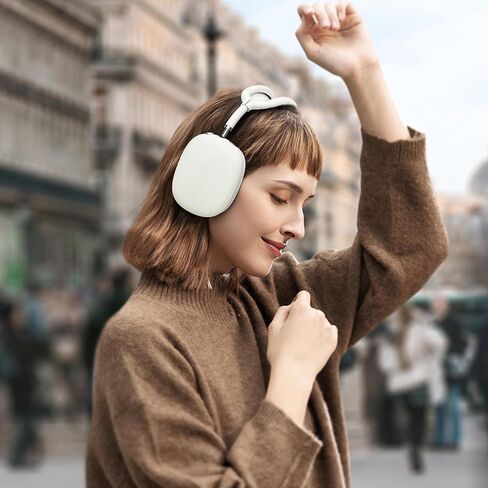 غطاء حافظة من السيليكون من FINTIE لسماعات AirPods Max، غطاء أكواب أذن مضاد للخدش وغطاء رأس لـ AirPods Max، ملحقات واقي الجلد لـ AirPods Max (أسود) in Kuwait