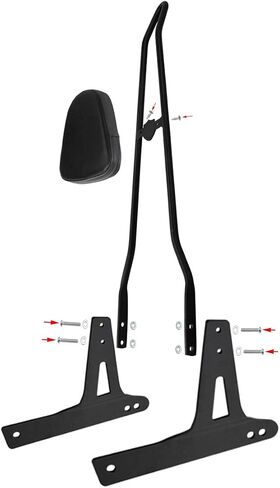 Motorcycle Rear Passenger Backrest Sissy Bar with Cushion Pad Fit For Harley Dyna Street Bob FXDB Super Glide FXD Low Rider FXDL 2006-2016 in Saudi Arabia
