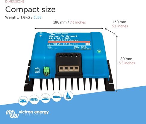 Victron Energy Orion-Tr Smart 12/12-Volt 30 amp 360-Watt DC-DC Charger Isolated (Bluetooth) in Saudi Arabia