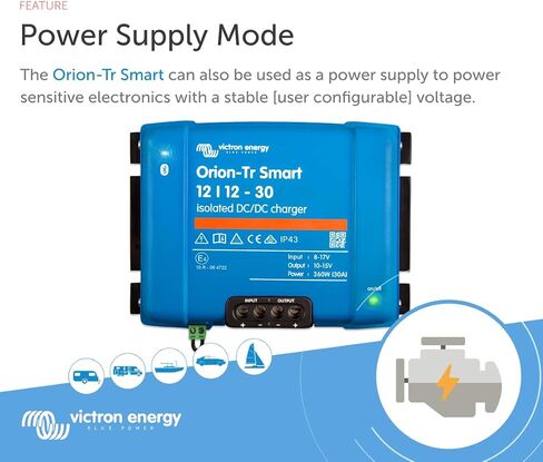 Victron Energy Orion-Tr Smart 12/12-Volt 30 amp 360-Watt DC-DC Charger Isolated (Bluetooth) in Saudi Arabia